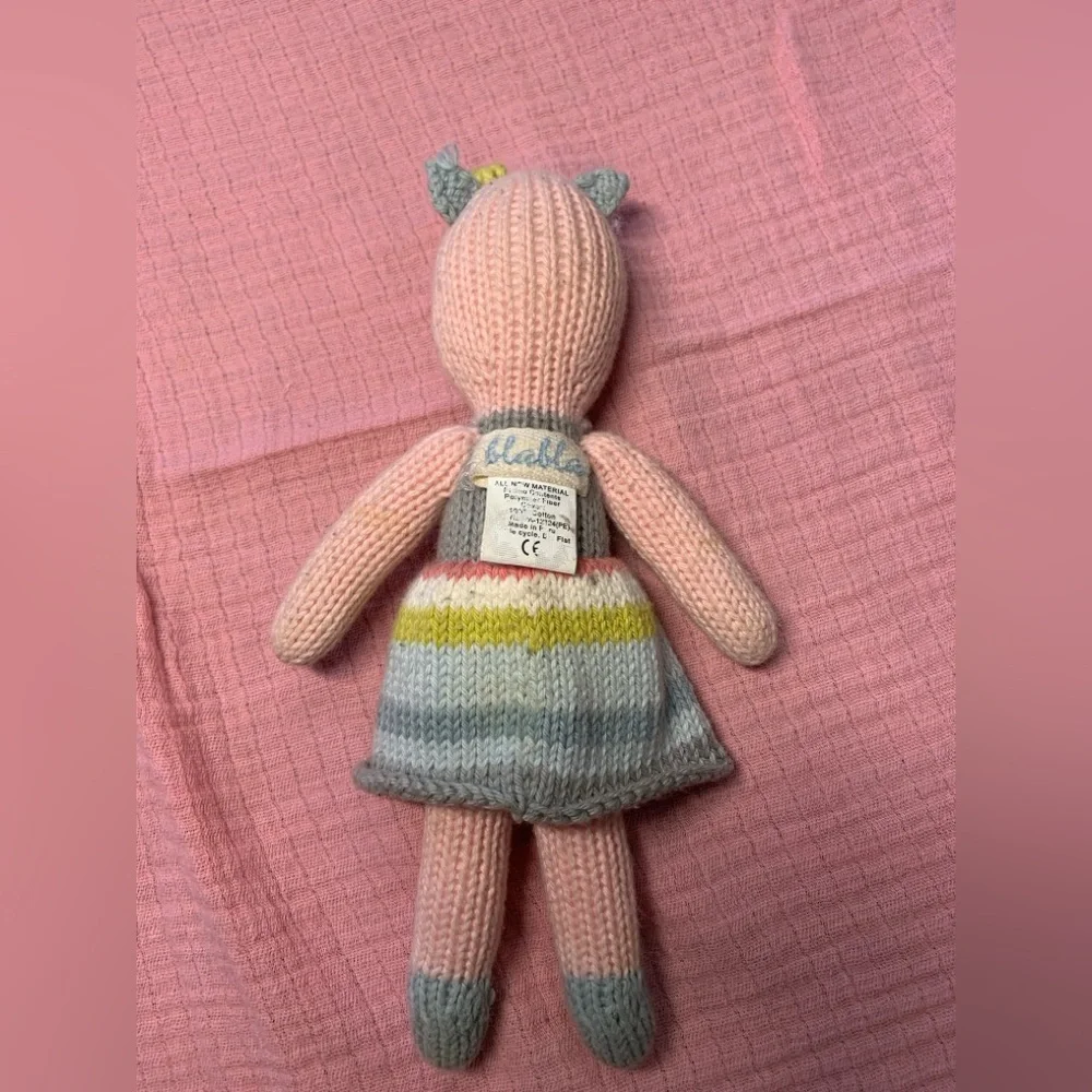 Blabla Knit Doll School Book Girl Cat Rattle Collectible - Picture 2 of 3